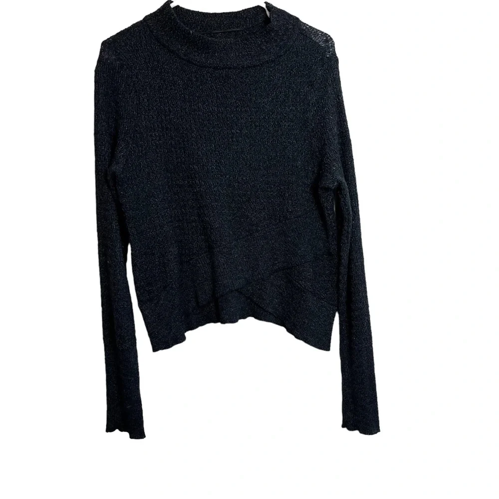 Free People Charcoal Gray Mock Neck Sweater Size S Women